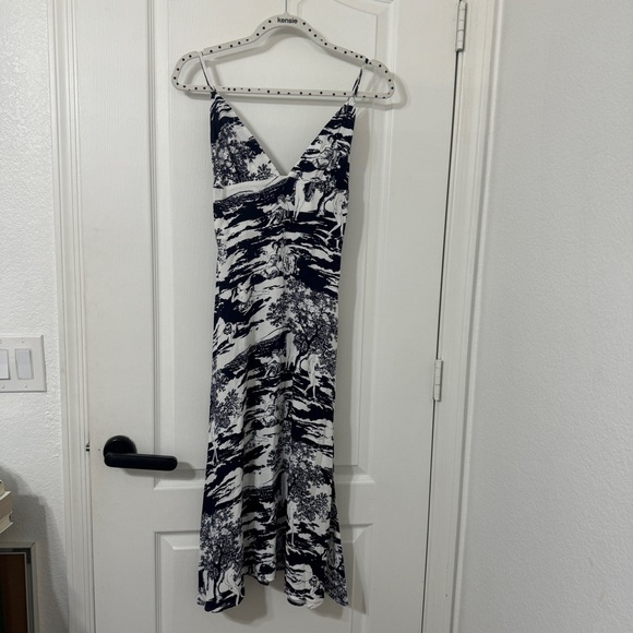 Reformation Dove Dress Naked Lunch Navy Blue Midi Dress Size 2 - Picture 5 of 8